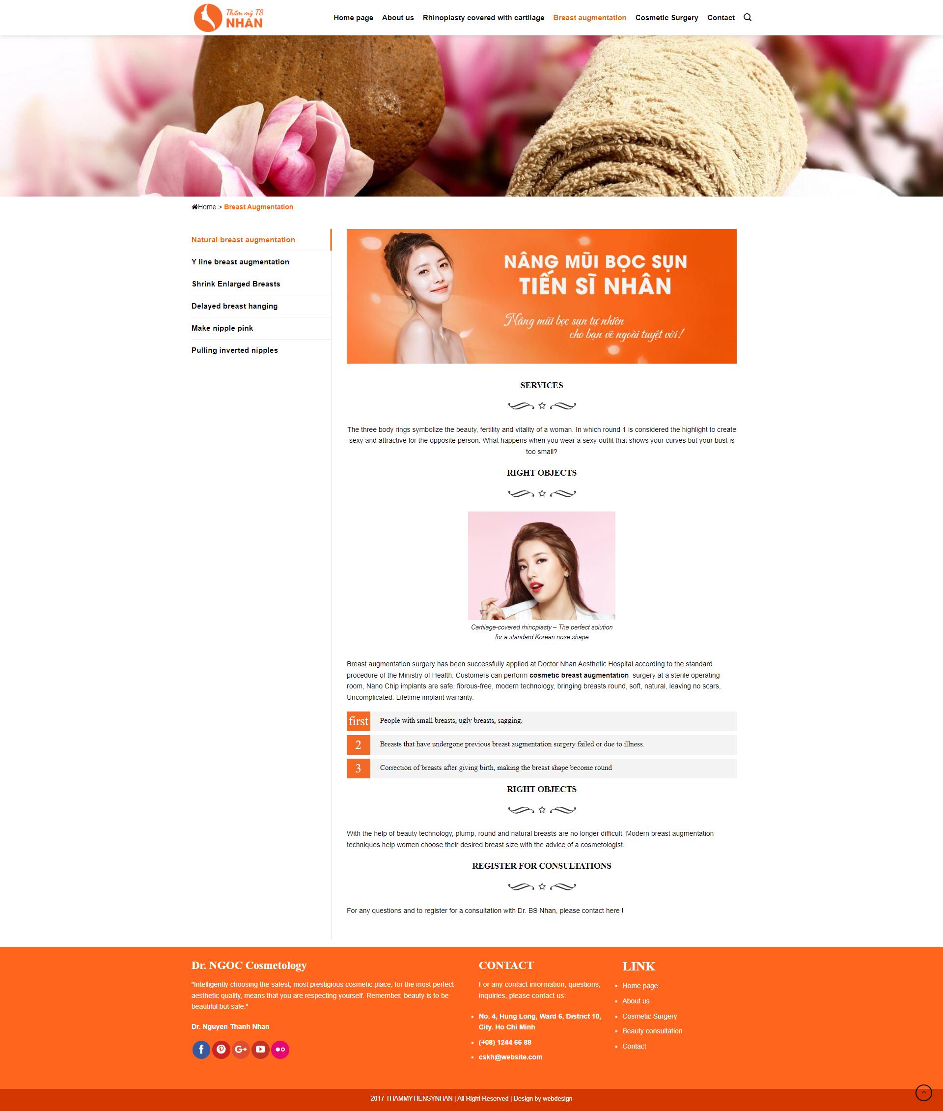Website template to introduce beauty salon