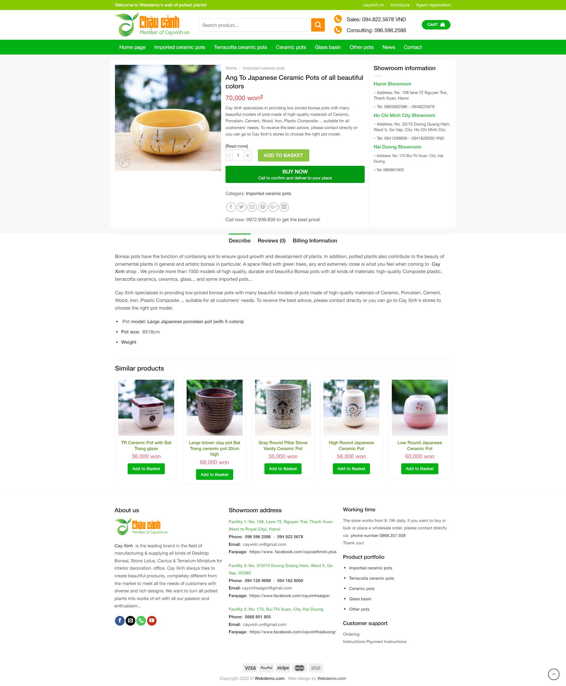 Wordpress website selling potted plants for free