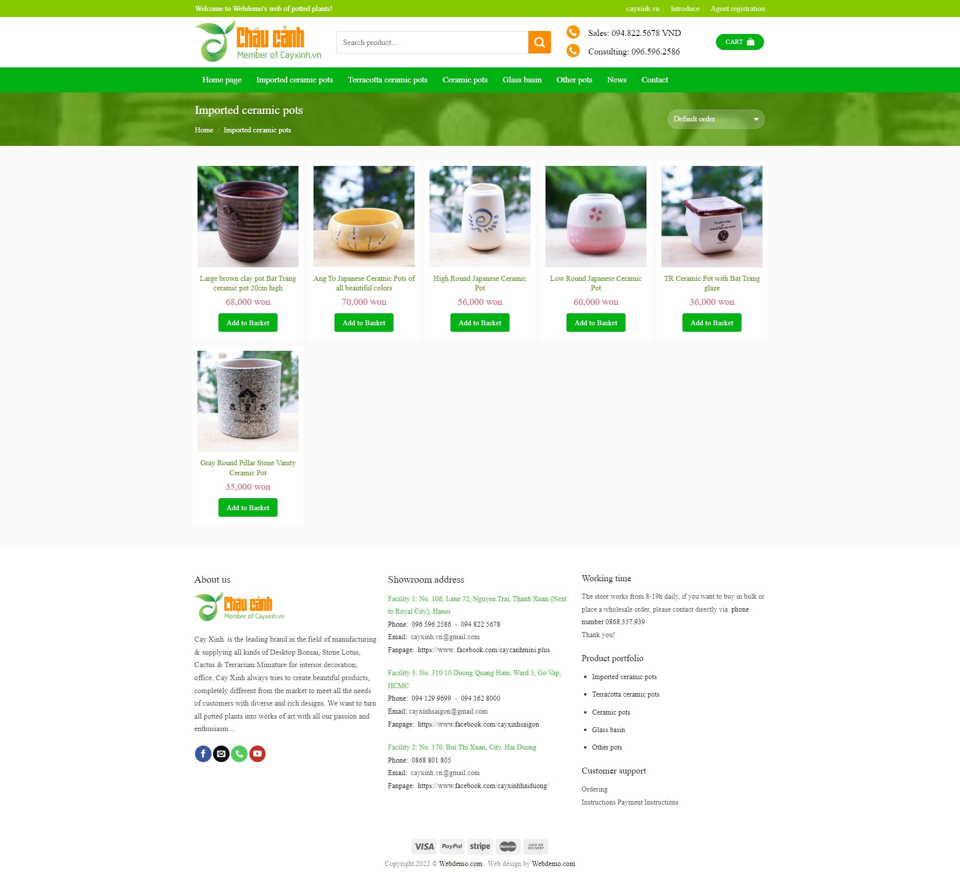 Wordpress website selling potted plants for free