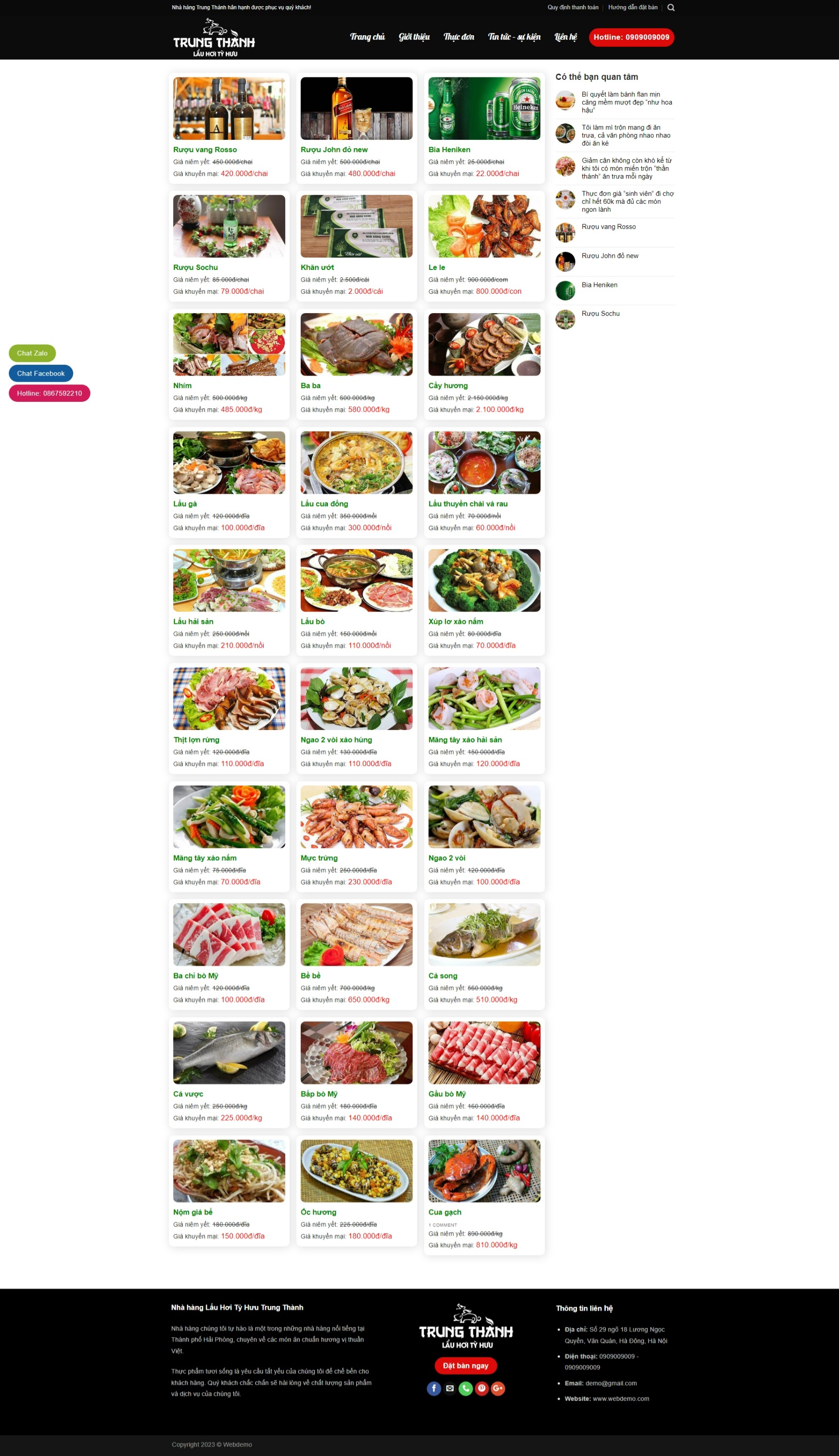 Restaurant website with model design by wordpress