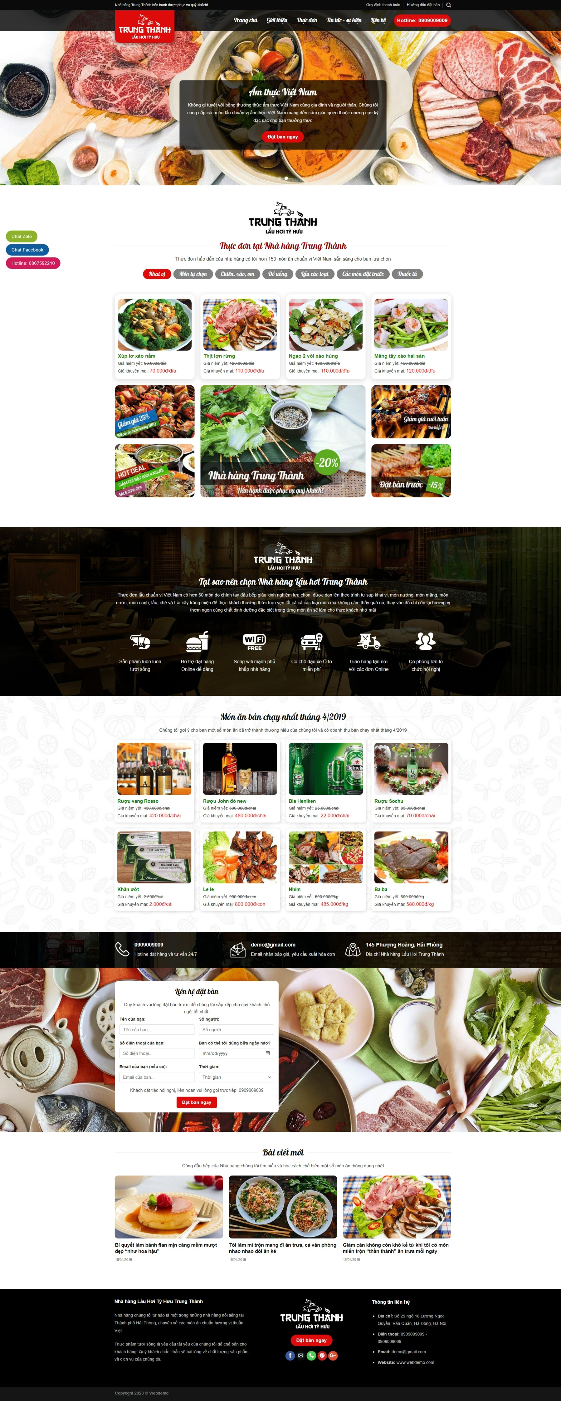 Restaurant website with model design by wordpress
