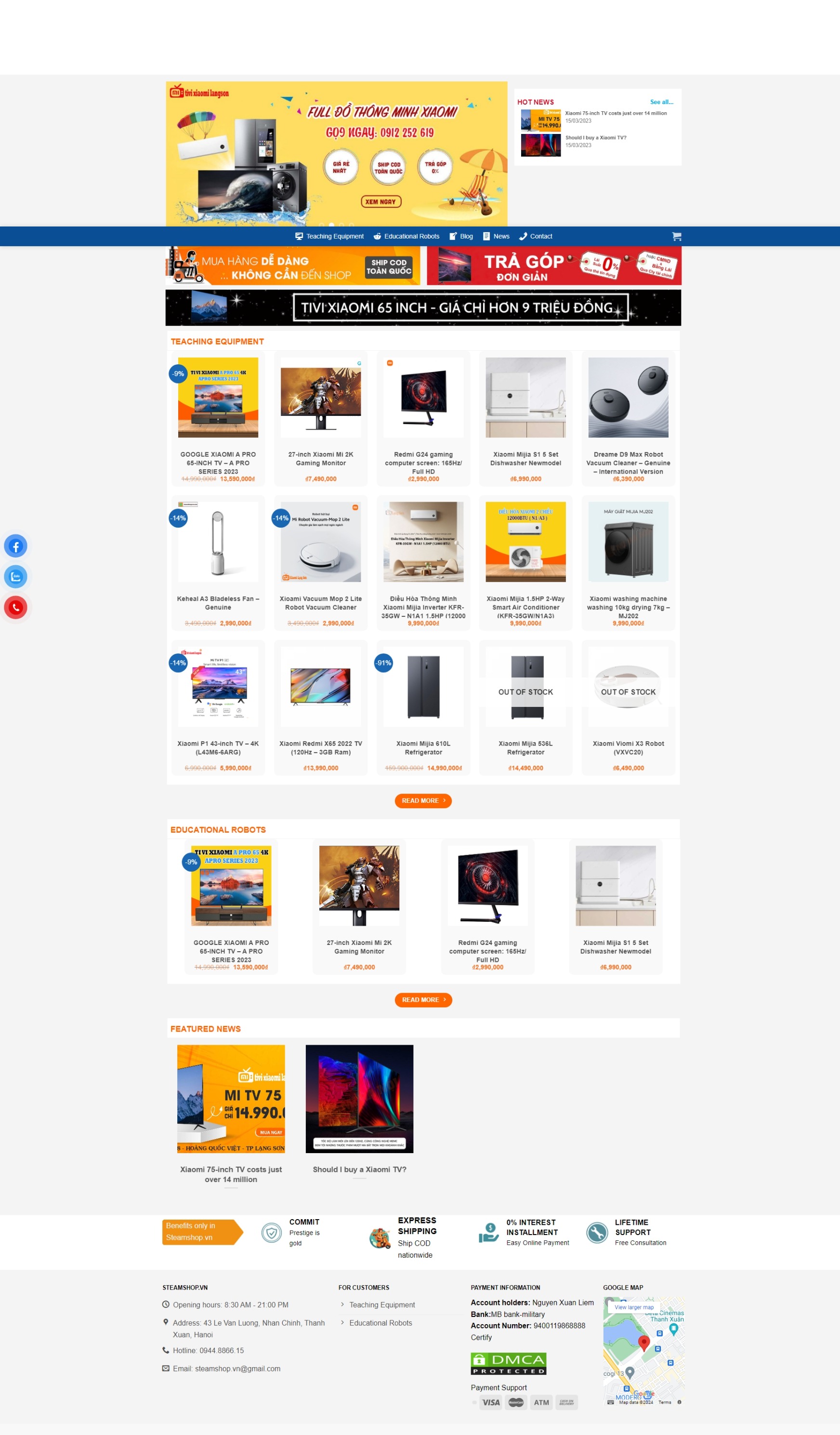 Electronic shop website with wordpress