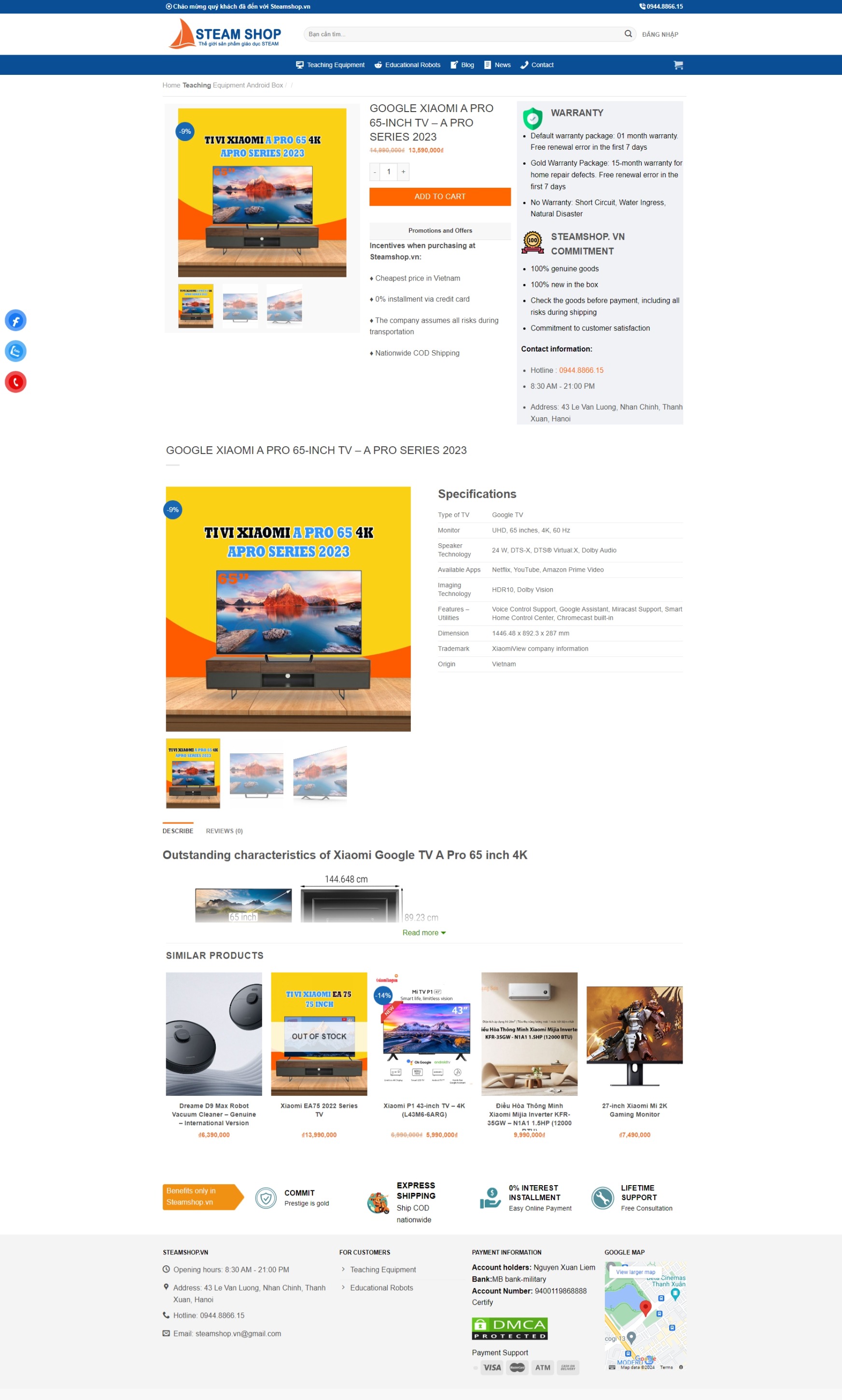 Electronic shop website with wordpress