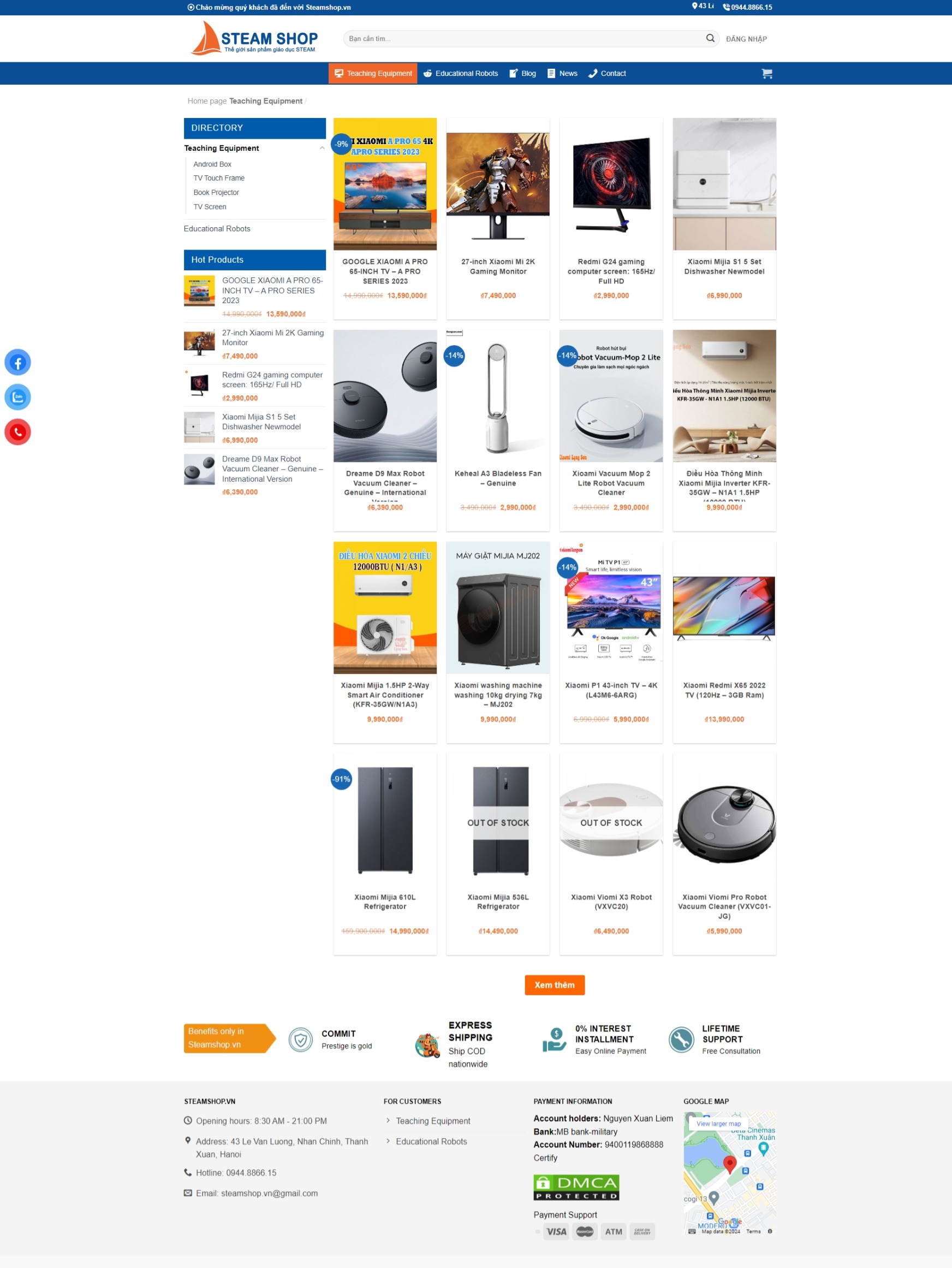 Electronic shop website with wordpress