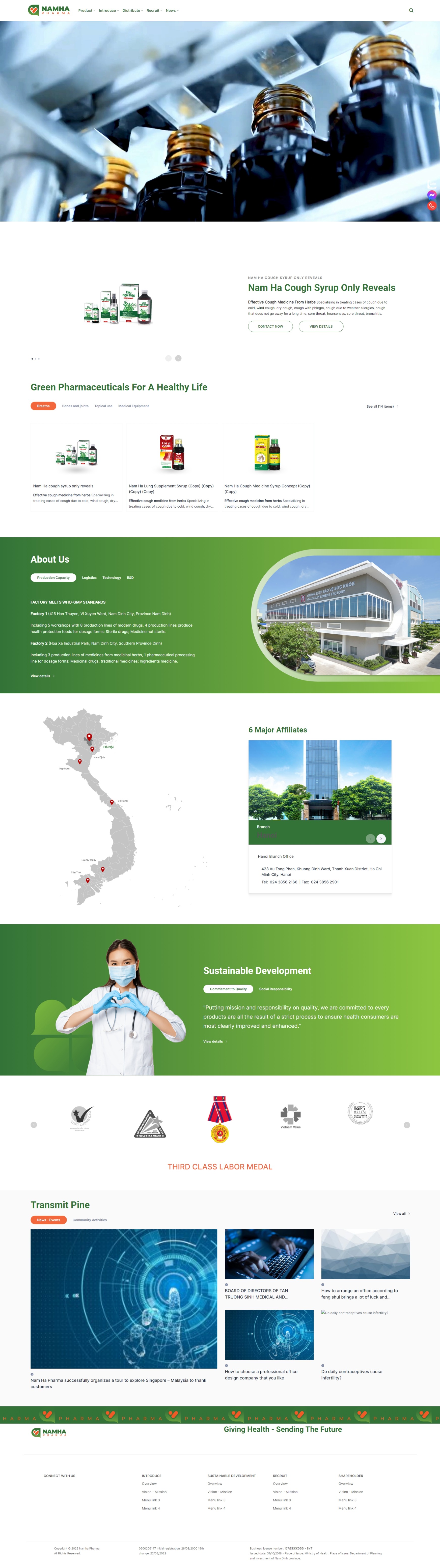 Professional pharmaceutical business introduction website