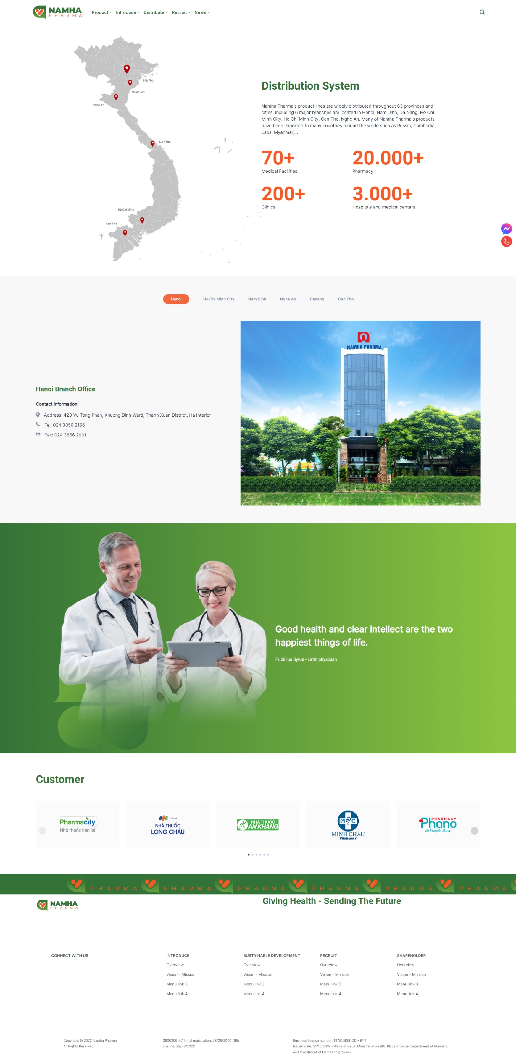 Professional pharmaceutical business introduction website