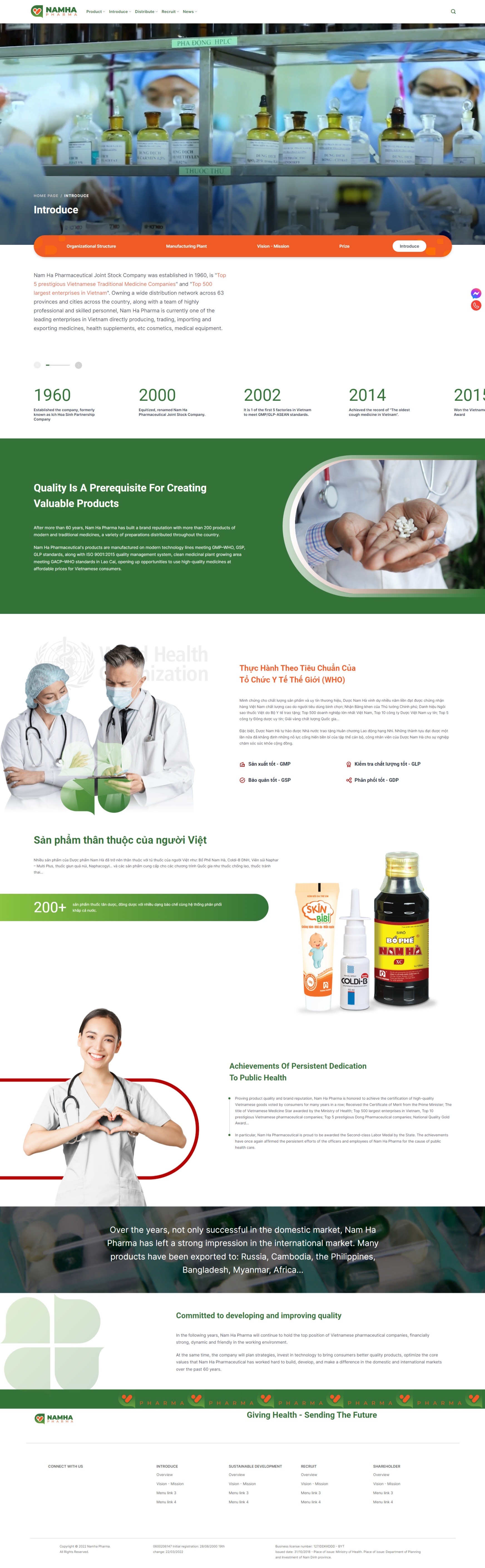 Professional pharmaceutical business introduction website